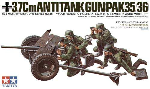 Tamiya 1:35 37mm Anti-Tank Gun harcjármű makett