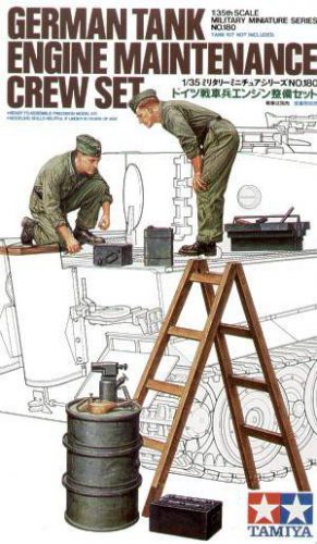 Tamiya 1:35 German (WWII) Tank Engine Maintenance Crew Set figura makett