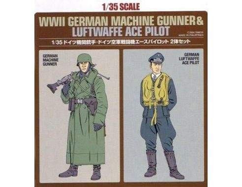 Tamiya TA89641 1:35 WWII German Machine Gunner and Luftwaffe Ace Pilot