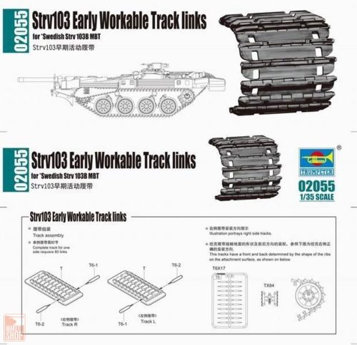 Trumpeter 1:35 Strv103 early Workable Track links