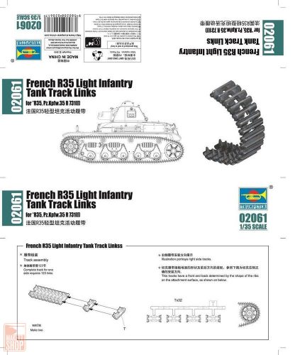 Trumpeter 1:35 French R35 Light Infantry Tank Track Lin