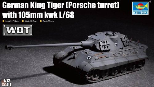 Trumpeter 1:72 German King Tiger(Porsche turret)w.105mm kWh L/68