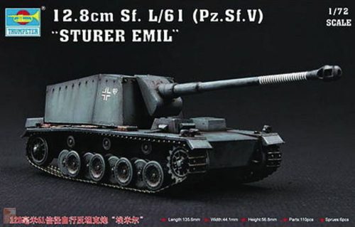 Trumpeter 1:72 Sturer Emil 12,8 cm Sf. L/61 Pz.Sf.V