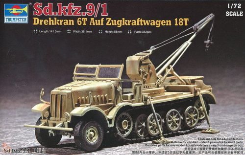 Trumpeter 1:72 Drehkran 6t auf Zugkraftwagen 18t (Sd.Kfz. 9/1)