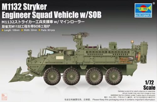 Trumpeter 1:72 [M1132 Stryker Engineer Squad Vehicle w/LWMR-Mine Roller/SOB]