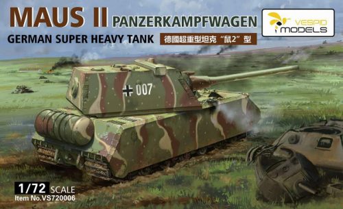 Vespid Models VS720006 1:72 Panzerkampfwagen‘Maus II’ German Super Heavy Tank Metal barrel