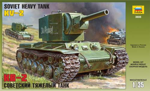 Zvezda 1:35 Military KV-2 Russian Tank 3608 harcjármű makett