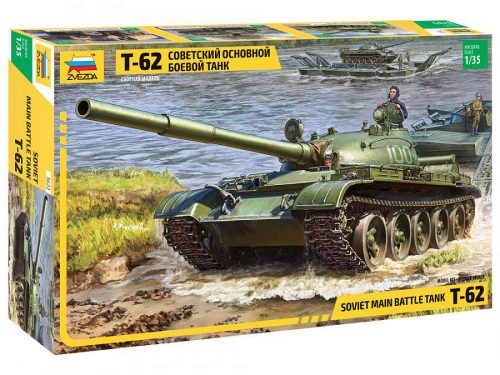 Zvezda 1:35 Soviet main battle tank T-62 harcjármű makett