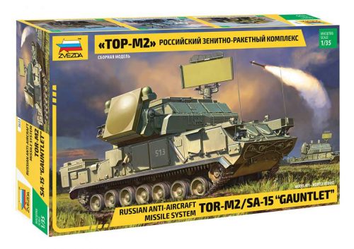 Zvezda 1:35 Russian Air Defense Missile System TOR 2M harcjármű makett