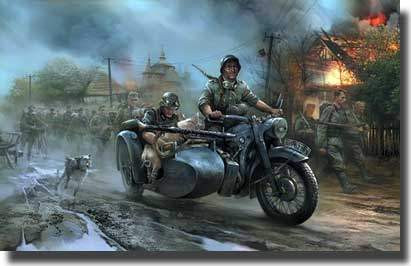 Zvezda 1:72 German Motorcycle R-12 (Military small sets) 6142