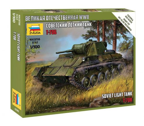 Zvezda 1:100 Soviet Light Tank T-70B - Snap-Fit